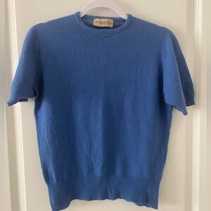 100% Pure Cashmere Women’s Periwinkle Short Sleeve Pullover Sweater